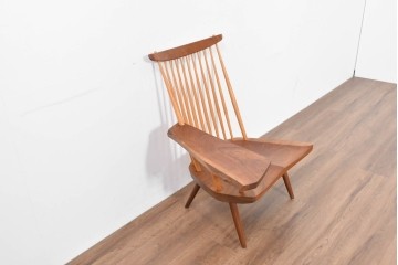 中古　ジョージ・ナカシマ(George Nakashima)　ウォールナット材　LOUNGE ARM(ラウンジアーム)　One Arm(ワンアーム・片肘)　CN103　右アーム付きラウンジチェア　(R-086322)