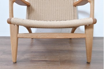 中古　超美品　CARL HANSEN & SON(カール・ハンセン&サン)　Hans J. Wegner(ハンス・J・ウェグナー)デザイン CH25　オーク材　ペーパーコードのラウンジチェア　定価約56万7千円　(R-086323)