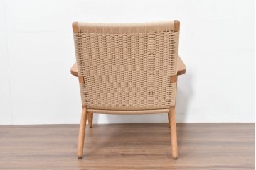 中古　超美品　CARL HANSEN & SON(カール・ハンセン&サン)　Hans J. Wegner(ハンス・J・ウェグナー)デザイン CH25　オーク材　ペーパーコードのラウンジチェア　定価約56万7千円　(R-086323)