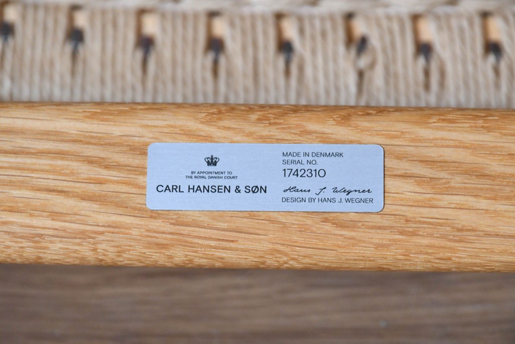 中古　超美品　CARL HANSEN & SON(カール・ハンセン&サン)　Hans J. Wegner(ハンス・J・ウェグナー)デザイン CH25　オーク材　ペーパーコードのラウンジチェア　定価約56万7千円　(R-086323)