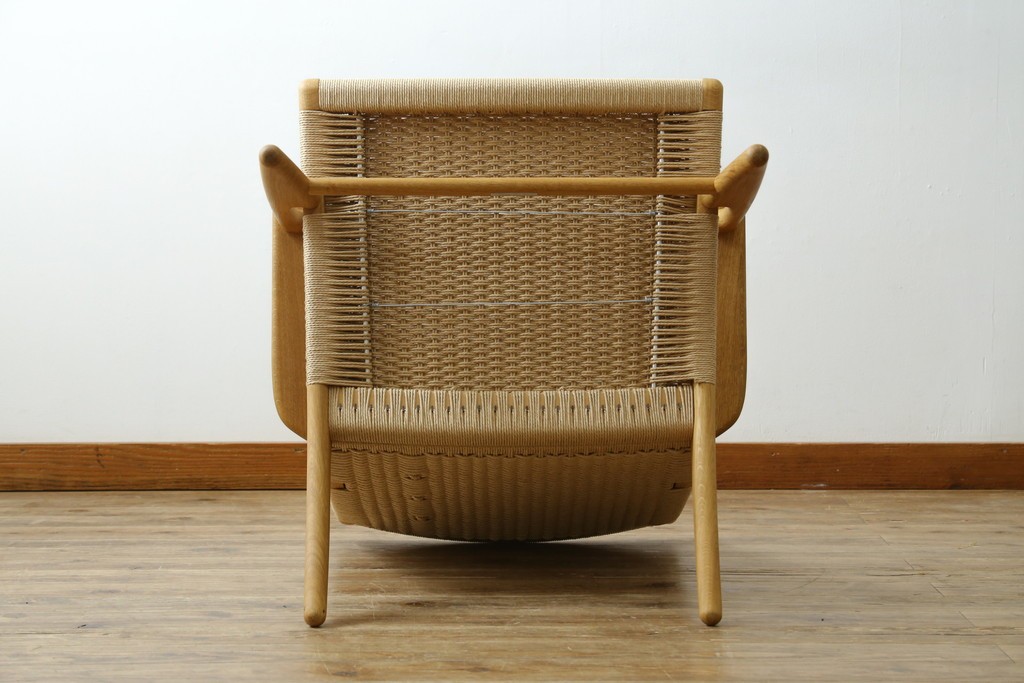 中古　超美品　CARL HANSEN & SON(カール・ハンセン&サン)　Hans J. Wegner(ハンス・J・ウェグナー)デザイン CH25　オーク材　ペーパーコードのラウンジチェア　定価約56万7千円　(R-086323)