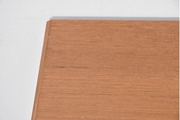 和製ヴィンテージ　前板無垢材の良品!　チーク材　書類を立てて収納できる仕切り付きのキャスターデスクワゴン　(R-086328)