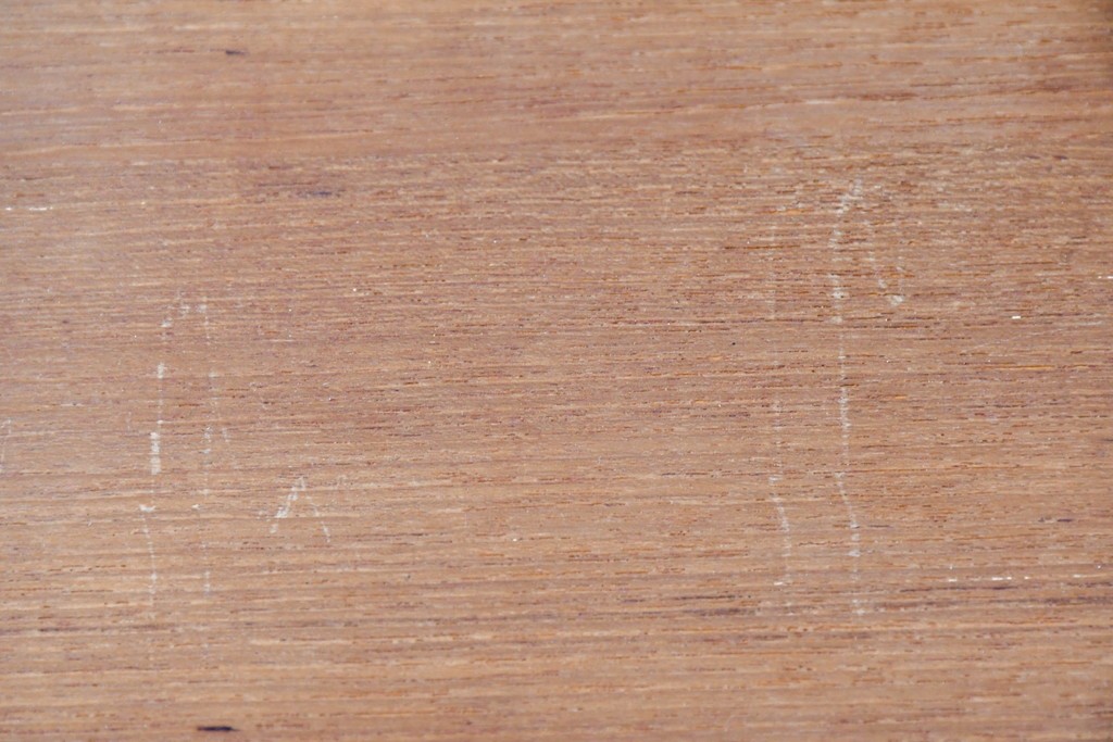 和製ヴィンテージ　前板無垢材の良品!　チーク材　書類を立てて収納できる仕切り付きのキャスターデスクワゴン　(R-086328)