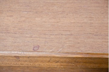 和製ヴィンテージ　前板無垢材の良品!　チーク材　書類を立てて収納できる仕切り付きのキャスターデスクワゴン　(R-086328)