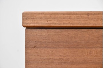 和製ヴィンテージ　前板無垢材の良品!　チーク材　書類を立てて収納できる仕切り付きのキャスターデスクワゴン　(R-086328)