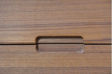 和製ヴィンテージ　前板無垢材の良品!　チーク材　書類を立てて収納できる仕切り付きのキャスターデスクワゴン　(R-086328)