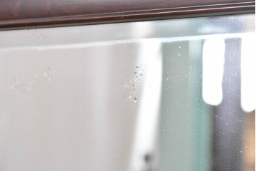 和製ヴィンテージ　上質な逸品!!　オリエンタルデザイン　丁寧に彫り込まれた透かし彫りの姿見　(R-086331)