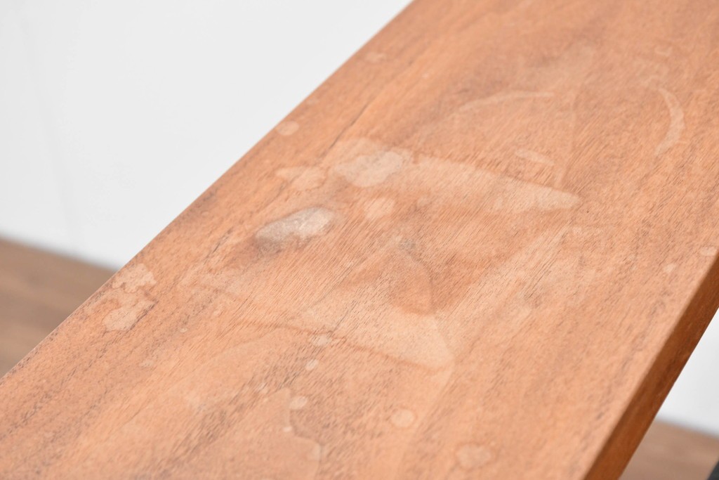 中古　美品　柏木工(KASHIWA)　高山ウッドワークス　ウォールナット材&オーク材　編み込み座面×格子デザインのW560イージーチェア　定価約20万円　(R-086333)