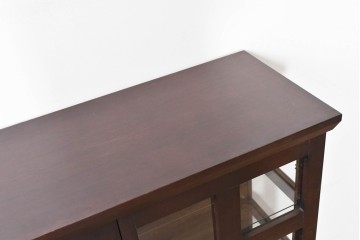 中古　美品　柏木工(KASHIWA)　格子×ボール脚デザインの照明付きガラスキャビネット　(R-086337)