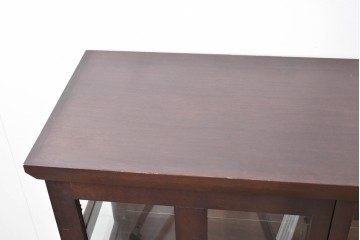 中古　美品　柏木工(KASHIWA)　格子×ボール脚デザインの照明付きガラスキャビネット　(R-086337)