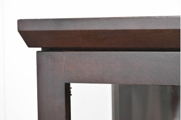 中古　美品　柏木工(KASHIWA)　格子×ボール脚デザインの照明付きガラスキャビネット　(R-086337)