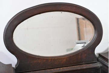 イギリスアンティーク　オーク材　Dulcetto(ダルセット)　蓄音機内蔵のミラーバックサイドボード　(R-086338)