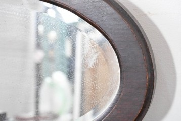 イギリスアンティーク　オーク材　Dulcetto(ダルセット)　蓄音機内蔵のミラーバックサイドボード　(R-086338)