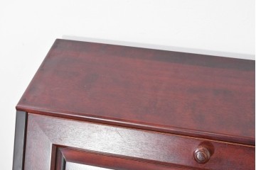 中古　美品　国産職人手作り　樺(カバ)材　深みのある赤褐色の木色が美しいライティングビューロー　(R-086339)