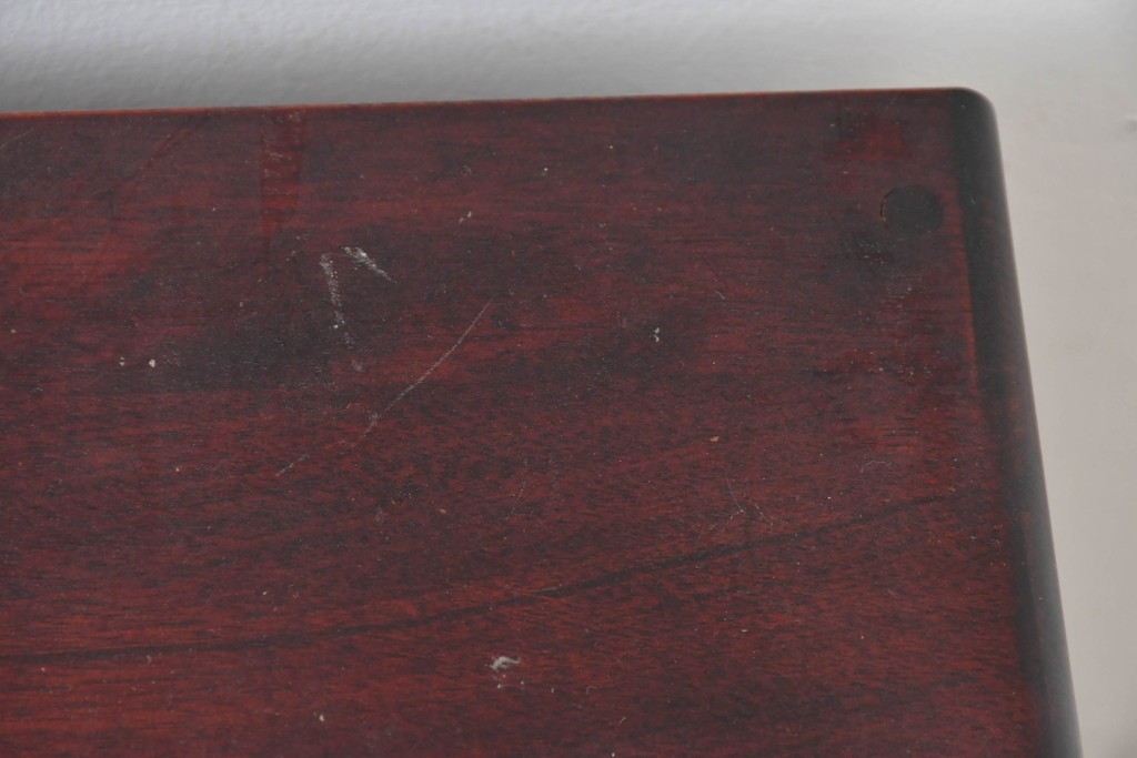 中古　美品　国産職人手作り　樺(カバ)材　深みのある赤褐色の木色が美しいライティングビューロー　(R-086339)