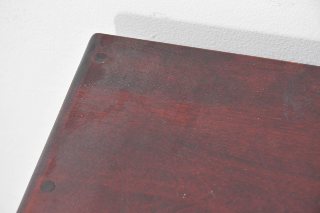 中古　美品　国産職人手作り　樺(カバ)材　深みのある赤褐色の木色が美しいライティングビューロー　(R-086339)