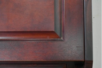 中古　美品　国産職人手作り　樺(カバ)材　深みのある赤褐色の木色が美しいライティングビューロー　(R-086339)