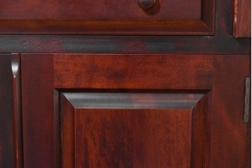 中古　美品　国産職人手作り　樺(カバ)材　深みのある赤褐色の木色が美しいライティングビューロー　(R-086339)