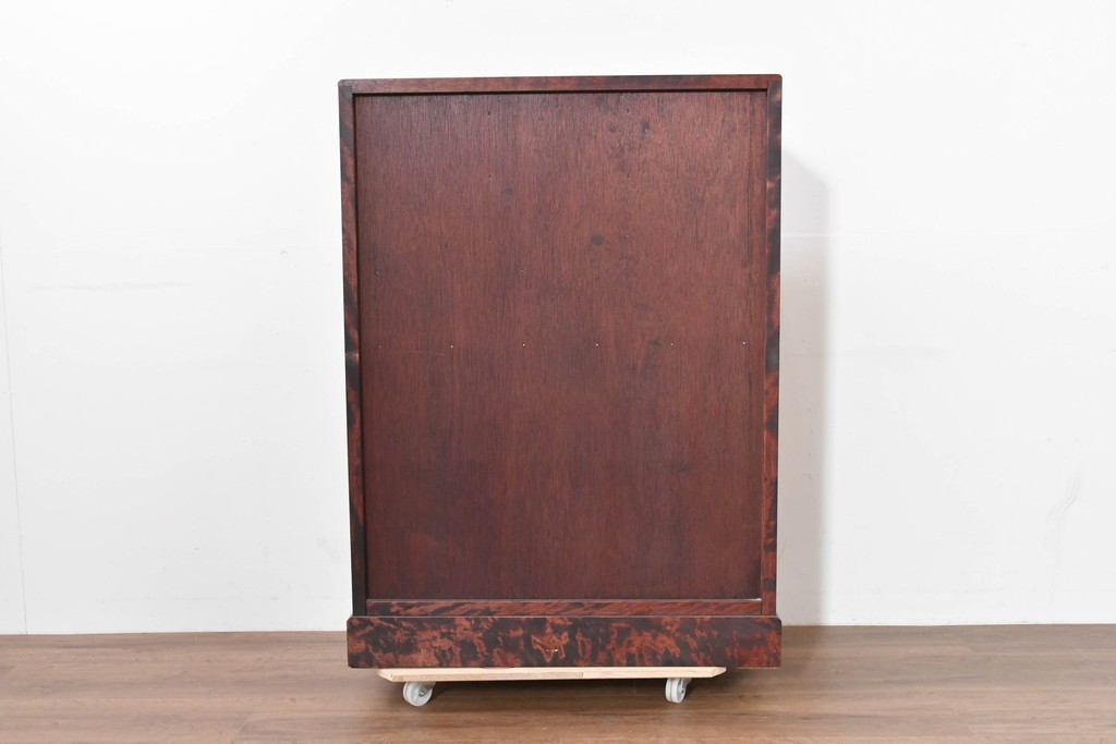 中古　美品　国産職人手作り　樺(カバ)材　深みのある赤褐色の木色が美しいライティングビューロー　(R-086339)