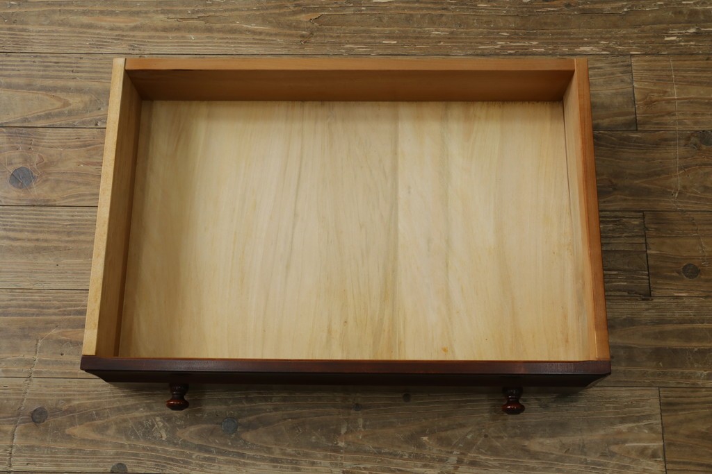 中古　美品　国産職人手作り　樺(カバ)材　深みのある赤褐色の木色が美しいライティングビューロー　(R-086339)