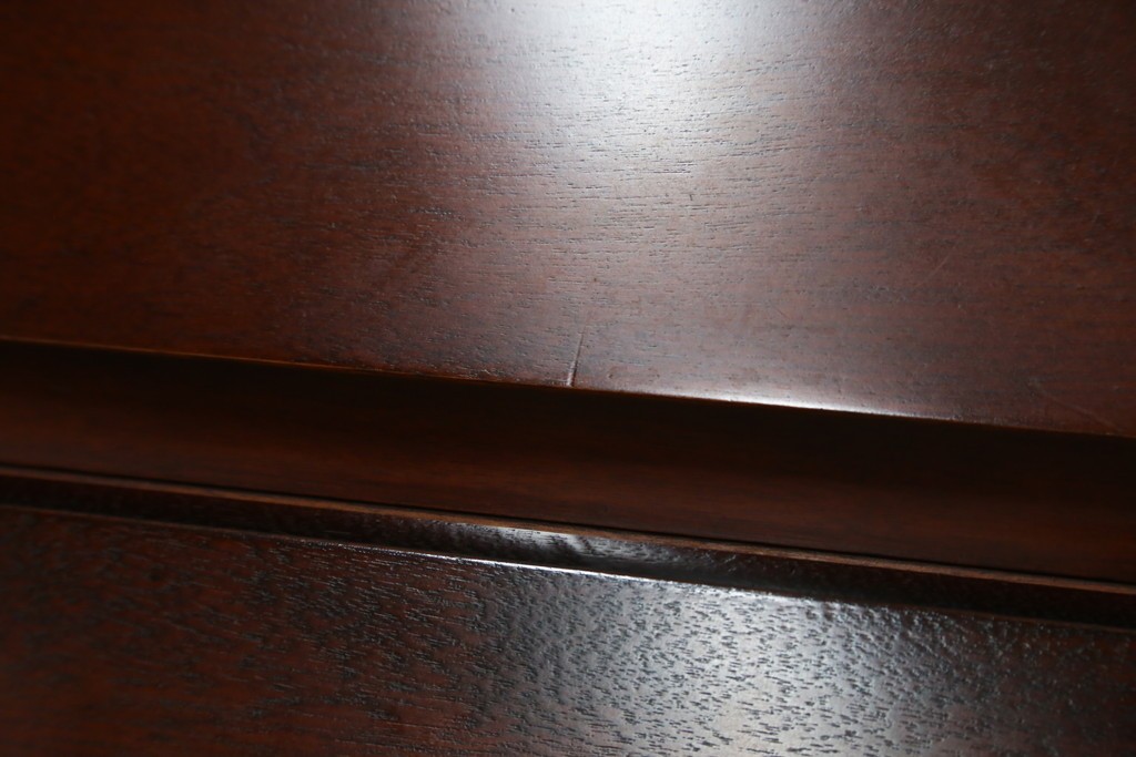 中古　美品　国産職人手作り　樺(カバ)材　深みのある赤褐色の木色が美しいライティングビューロー　(R-086339)