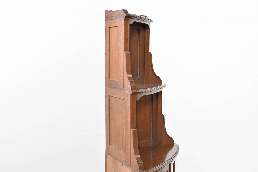 和製アンティーク　上質な作り!!　チーク材　古い洋館のコーナーキャビネット　(R-086340)