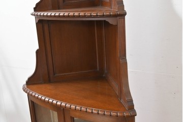 和製アンティーク　上質な作り!!　チーク材　古い洋館のコーナーキャビネット　(R-086340)
