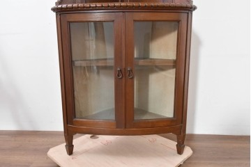 和製アンティーク　上質な作り!!　チーク材　古い洋館のコーナーキャビネット　(R-086340)