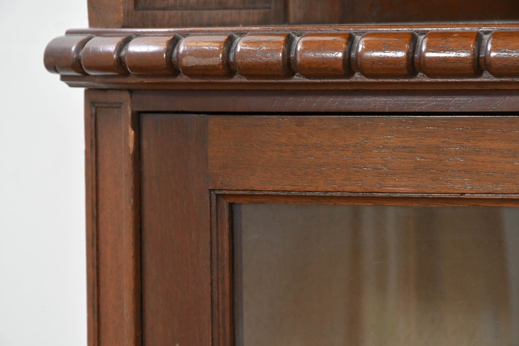 和製アンティーク　上質な作り!!　チーク材　古い洋館のコーナーキャビネット　(R-086340)