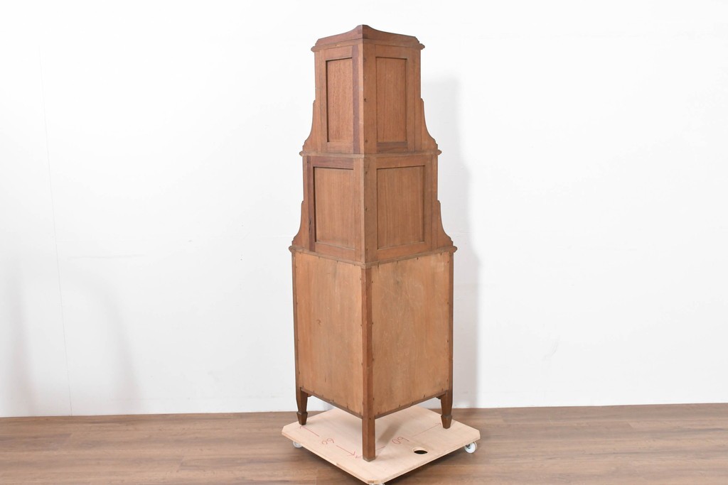 和製アンティーク　上質な作り!!　チーク材　古い洋館のコーナーキャビネット　(R-086340)