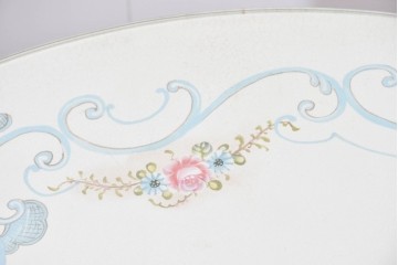 中古　イタリア高級家具　Mario Colciago&Figli(マリオ・コルチャゴ)　ロココ調の優雅な彫刻と絵付けが美しいダイニングテーブル　定価約180万円　(R-086345)