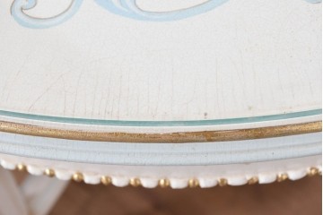 中古　イタリア高級家具　Mario Colciago&Figli(マリオ・コルチャゴ)　ロココ調の優雅な彫刻と絵付けが美しいダイニングテーブル　定価約180万円　(R-086345)