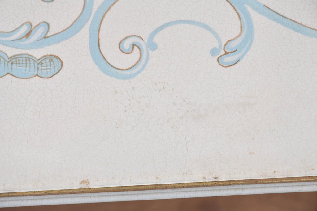 中古　イタリア高級家具　Mario Colciago&Figli(マリオ・コルチャゴ)　ロココ調の優雅な彫刻と絵付けが美しいダイニングテーブル　定価約180万円　(R-086345)