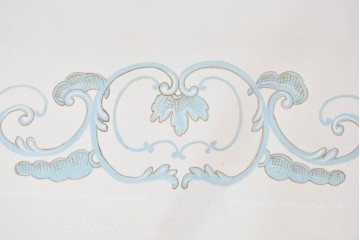 中古　イタリア高級家具　Mario Colciago&Figli(マリオ・コルチャゴ)　ロココ調の優雅な彫刻と絵付けが美しいダイニングテーブル　定価約180万円　(R-086345)