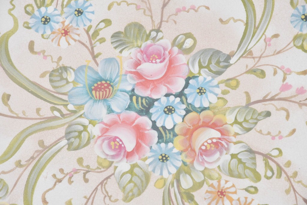 中古　イタリア高級家具　Mario Colciago&Figli(マリオ・コルチャゴ)　ロココ調の優雅な彫刻と絵付けが美しいダイニングテーブル　定価約180万円　(R-086345)