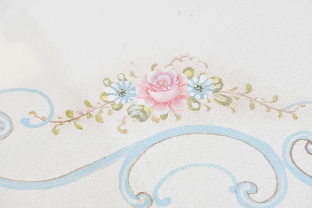 中古　イタリア高級家具　Mario Colciago&Figli(マリオ・コルチャゴ)　ロココ調の優雅な彫刻と絵付けが美しいダイニングテーブル　定価約180万円　(R-086345)