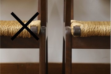 中古　美品　松本民芸家具　#521L型　直線的な木部と丁寧な編み込みが調和したラッシアームチェア　定価約19万3千円　(R-086347)