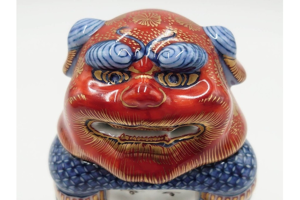 葉山有樹　慶雲獅子吼　色絵と金彩が見事な香炉　共箱・意匠解説書付き　(R-086350)