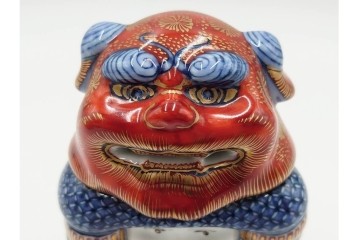 葉山有樹　慶雲獅子吼　色絵と金彩が見事な香炉　共箱・意匠解説書付き　(R-086350)