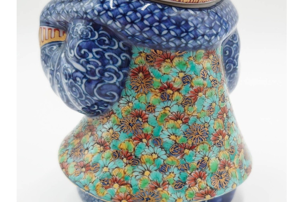 葉山有樹　慶雲獅子吼　色絵と金彩が見事な香炉　共箱・意匠解説書付き　(R-086350)