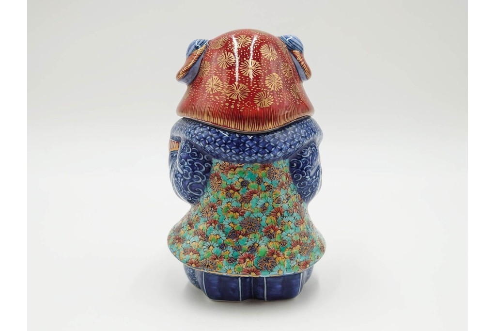 葉山有樹　慶雲獅子吼　色絵と金彩が見事な香炉　共箱・意匠解説書付き　(R-086350)