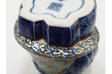 葉山有樹　慶雲獅子吼　色絵と金彩が見事な香炉　共箱・意匠解説書付き　(R-086350)