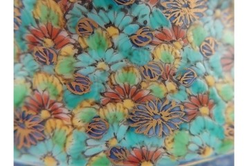 葉山有樹　慶雲獅子吼　色絵と金彩が見事な香炉　共箱・意匠解説書付き　(R-086350)