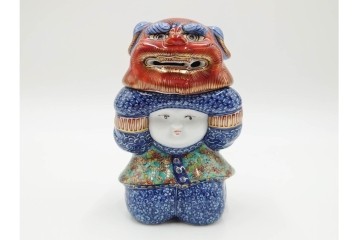 葉山有樹　慶雲獅子吼　色絵と金彩が見事な香炉　共箱・意匠解説書付き　(R-086350)