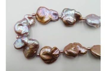 淡水真珠　SILVER(銀製)　華やかなバロックパールのネックレス1連・6連 2点セット　ケース付き　(R-086353)