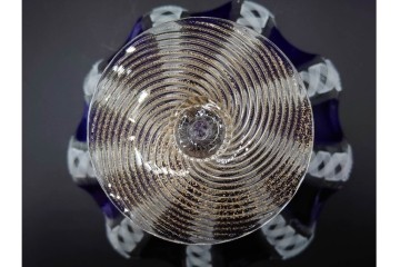 イタリア　ムラノガラス(ムラーノガラス)　ヴェネチアンガラス　高さ約12cm　金彩とフリルデザインが優雅なコンポート　(R-086354)