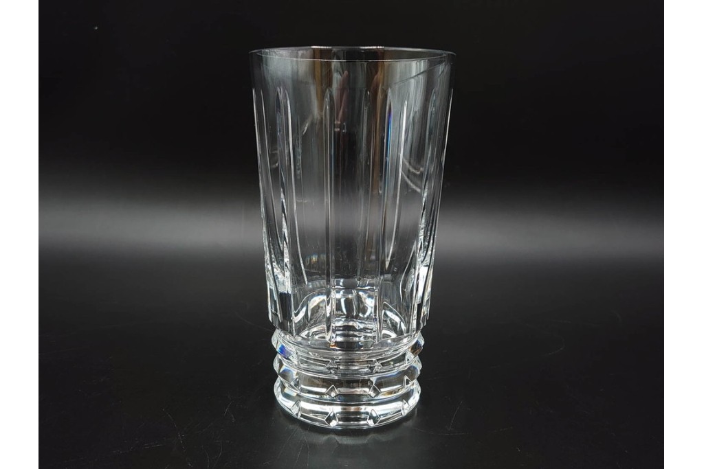 フランス　Baccarat(バカラ)　アルルカン　端正なカットが美しいハイボールグラス2客セット　(R-086355)