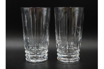 フランス　Baccarat(バカラ)　アルルカン　端正なカットが美しいハイボールグラス2客セット　(R-086355)