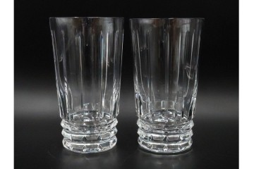 フランス　Baccarat(バカラ)　アルルカン　端正なカットが美しいハイボールグラス2客セット　(R-086356)