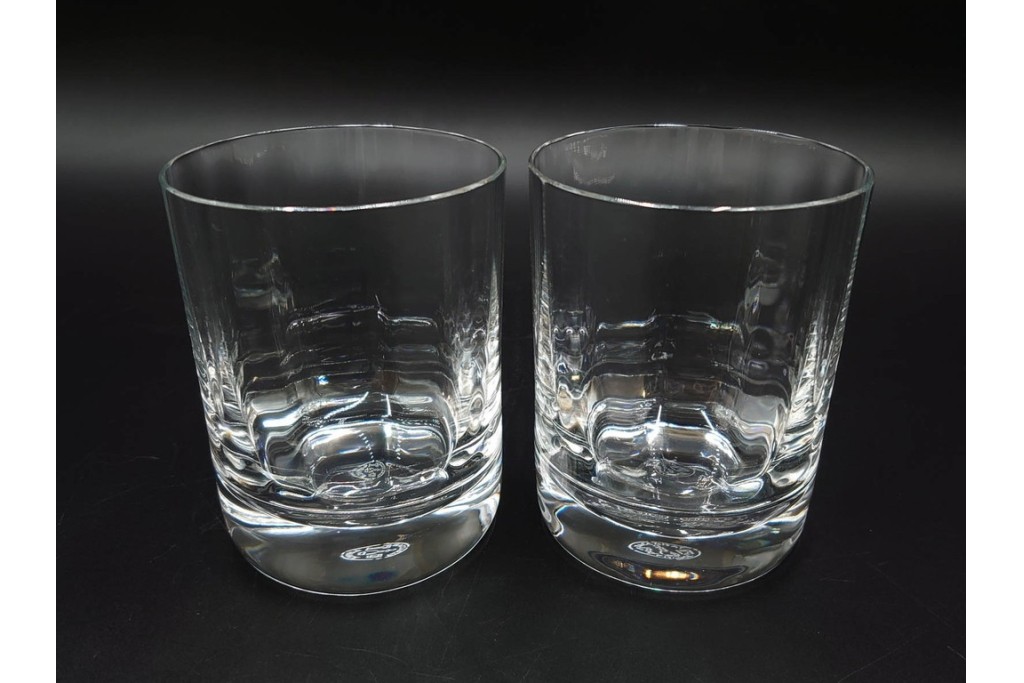 フランス　Baccarat(バカラ)　カプリ　波打つフォルムが優雅なタンブラー3客セット　(R-086357)